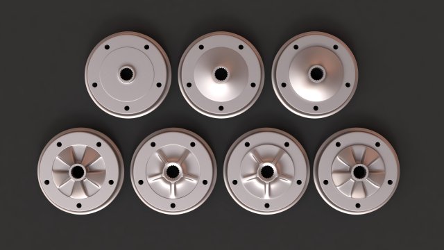 VW Beetle Brake Drums 5lug Printable 3D Принт Модель .c4d .max .obj .3ds .fbx .stl .blend 