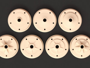 VW Beetle Brake Drums 5lug Printable 3D Принт Модель