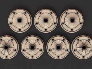 VW Beetle Brake Drums 5lug Printable 3D Принт Модель