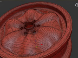 Lotus Wobbly Web six bolts rim 3D Print Model