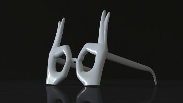 OK Glasses printable 3D-Druckmodell .c4d .max .obj .3ds .fbx .stl .blend 