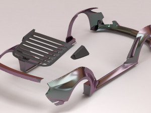 Clinched Flares 2015 Mustang body kit printable 3Dプリントモデル