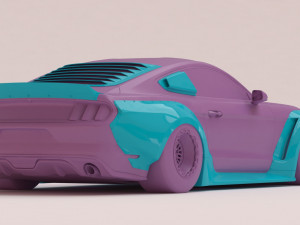 Clinched Flares 2015 Mustang body kit printable 3Dプリントモデル