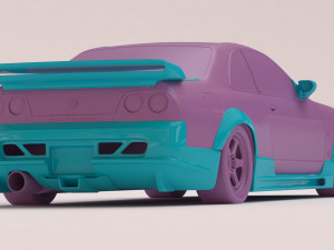 Skyline GTR-R33 Abflug Body Kit printable 3D-Druckmodell