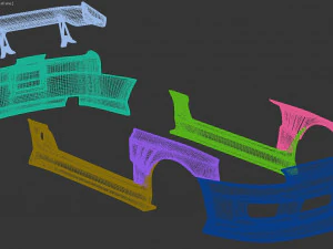 Kit carrozzeria sportivo Toyota Supra MK4 BN stampabile Modello di stampa 3D