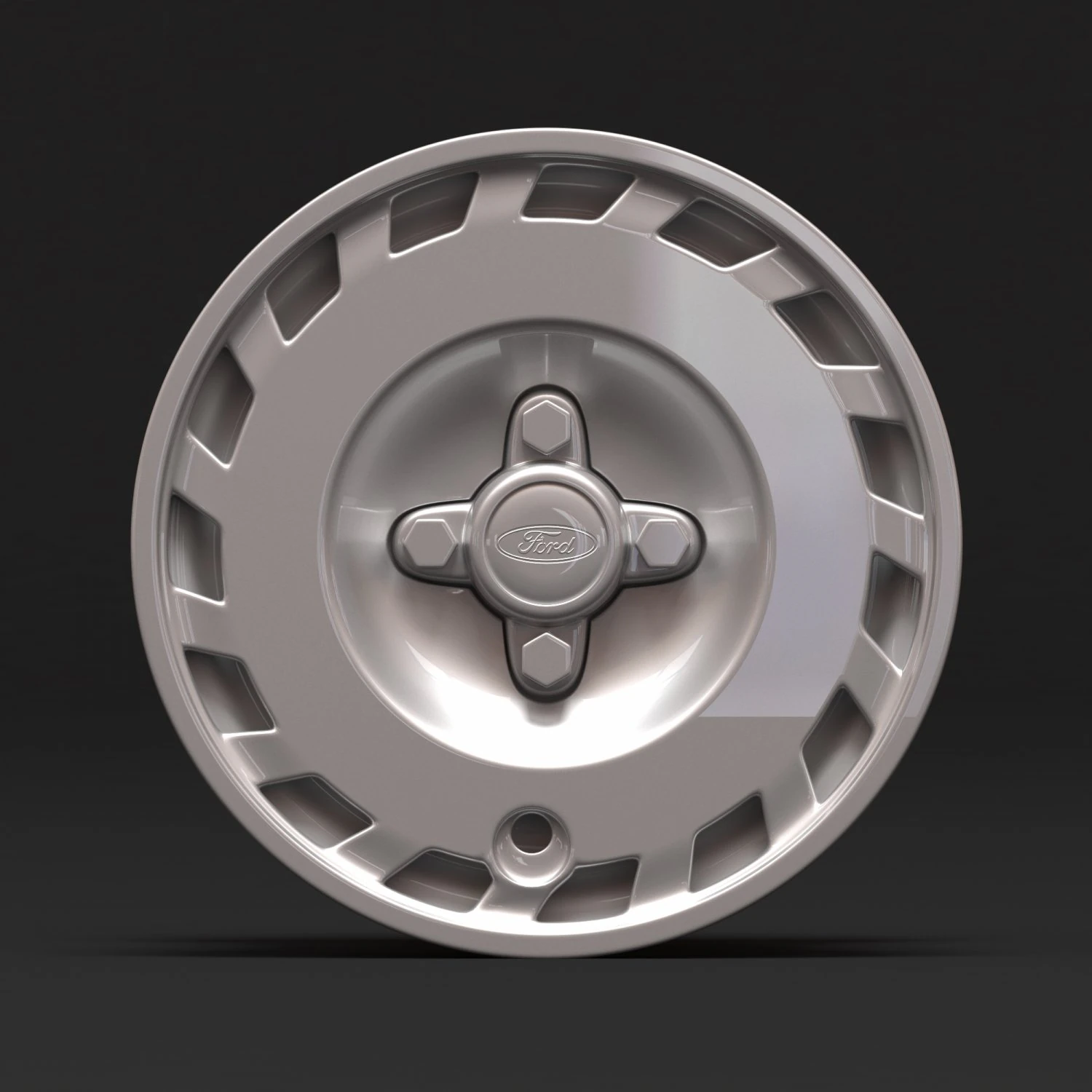 1990 Fiesta OEM Wheel 3D Print Model .c4d .max .obj .3ds .fbx .stl .blend