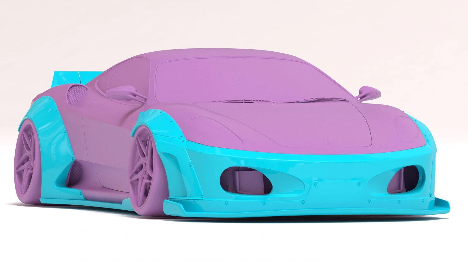 F430 Wide Body Kit 3D Print Model .c4d .max .obj .3ds .fbx .stl .blend