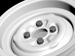 Lotus Cortina Steel Wheels 3D Print Model