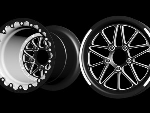 RBZ Billet Speedster Wheel ffront and rear Model do druku 3D