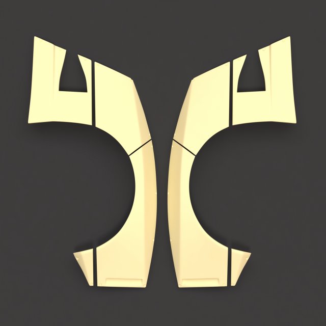 F40 Liberty Walk Rear Fenders 3D 打印模型 .c4d .max .obj .3ds .fbx .stl .blend 