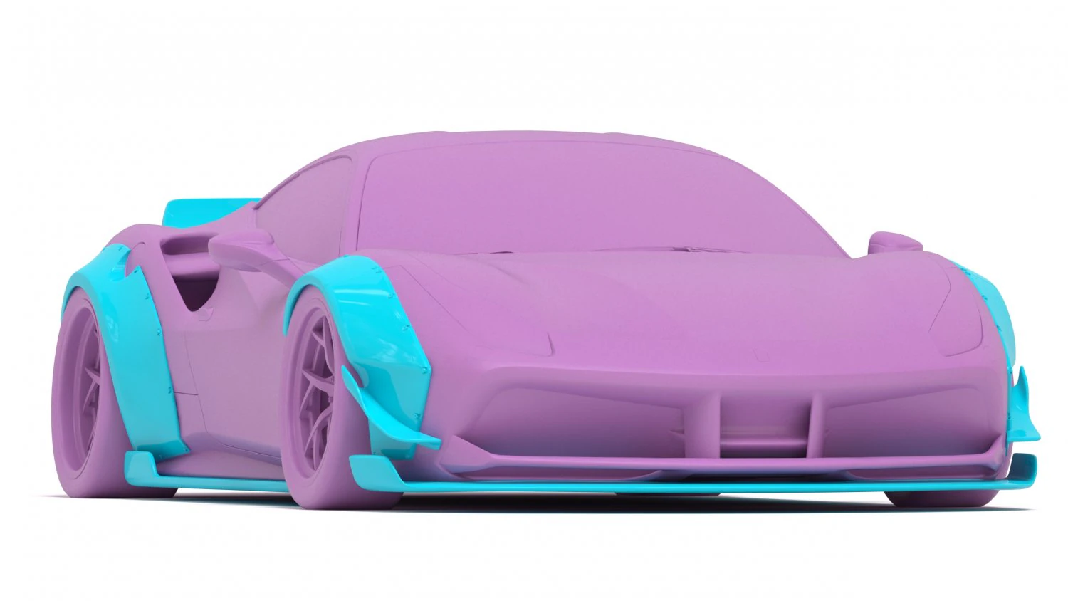 F488 Wide Body Kit Printable 3D Print Model .c4d .max .obj .3ds .fbx .stl .blend 