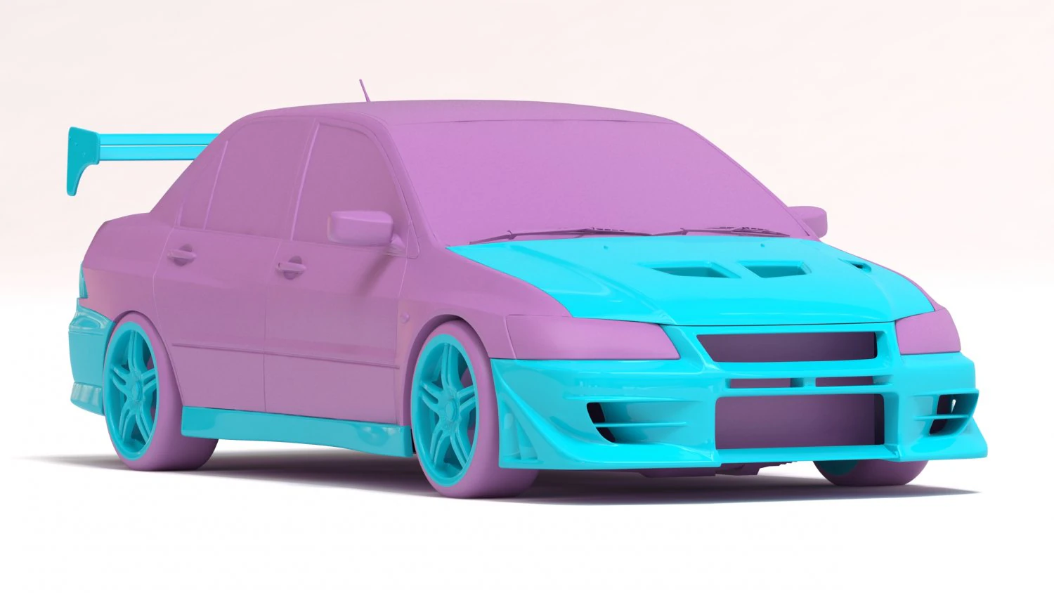 Mitsubishi Lancer VII DAMD Body Kit and Addons 3D Print Model .c4d .max .obj .3ds .fbx .stl .blend 