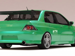 Mitsubishi Lancer VII DAMD Body Kit and Addons 3D Print Model