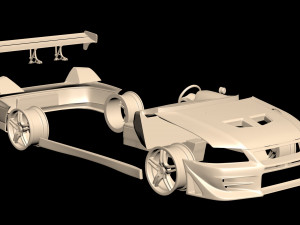 Mitsubishi Lancer VII DAMD Body Kit and Addons 3D Print Model