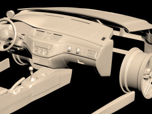 Mitsubishi Lancer VII DAMD Body Kit and Addons 3D Print Model
