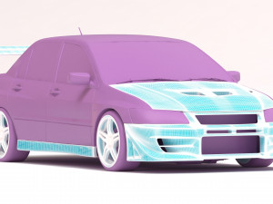 Mitsubishi Lancer VII DAMD Body Kit and Addons 3D Print Model