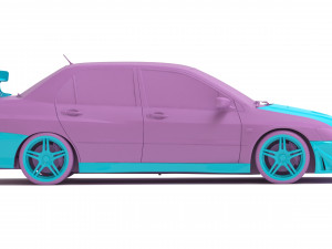 Mitsubishi Lancer VII DAMD Body Kit and Addons 3D Print Model