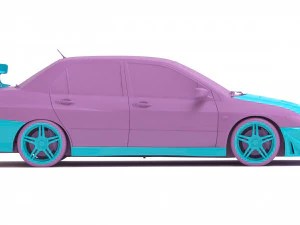 Mitsubishi Lancer VII DAMD Body Kit and Addons 3D Print Model