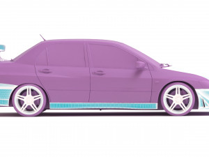 Mitsubishi Lancer VII DAMD Body Kit and Addons 3D Print Model