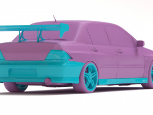 Mitsubishi Lancer VII DAMD Body Kit and Addons 3D Print Model