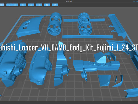 Mitsubishi Lancer VII DAMD Body Kit and Addons 3D Print Model