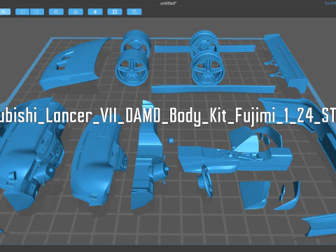 Mitsubishi Lancer VII DAMD Body Kit and Addons 3D Print Model