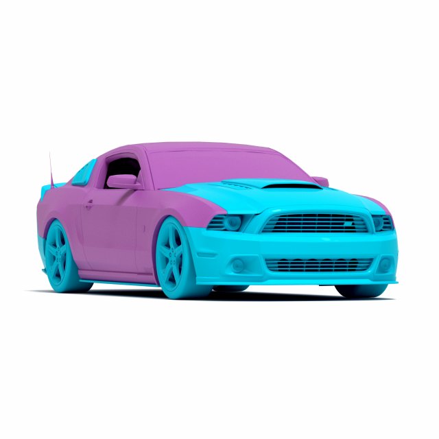 Mustang Roush RS3 2014 Body Kit 3D प्रिंट मॉडल .c4d .max .obj .3ds .fbx .stl .blend 