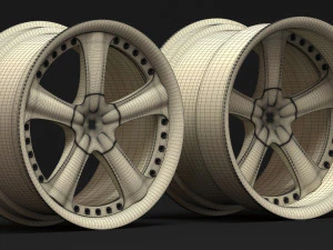 AME Modelart 3PC Wheels 3D Print Model