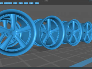 AME Modelart 3PC Wheels 3D Print Model