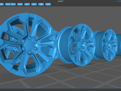 Silverado 1500 2025 OEM Rim 3D Print Model