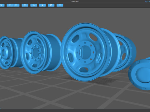 F-250 Super Duty 17 OEM Steel Rim Modello di stampa 3D