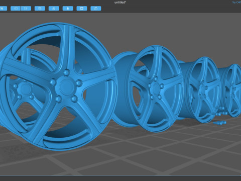 Fox 6 Evo 5 Spoke Alloy Rims 3D 打印模型