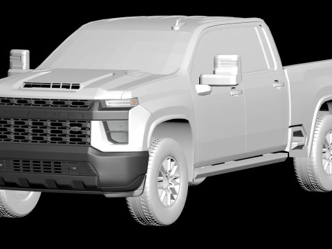 Chevy Silverado HD WT Front End 2020 and 2025 3D Print Model