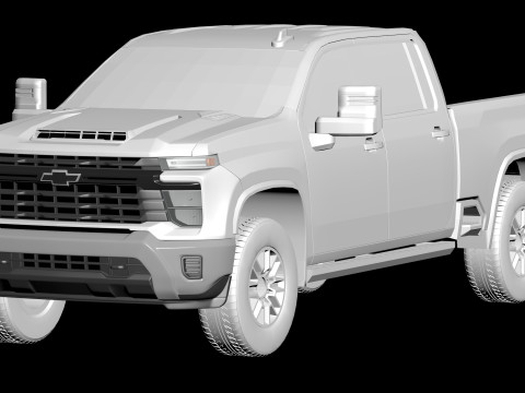 Chevy Silverado HD WT Front End 2020 and 2025 Modello di stampa 3D