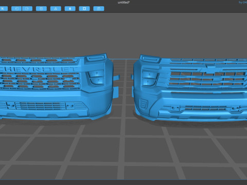 Chevy Silverado HD WT Front End 2020 and 2025 Modello di stampa 3D
