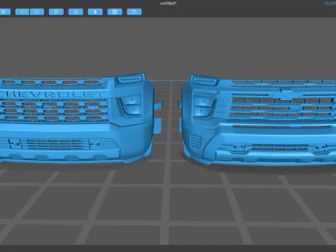 Chevy Silverado HD WT Front End 2020 and 2025 3D Print Model