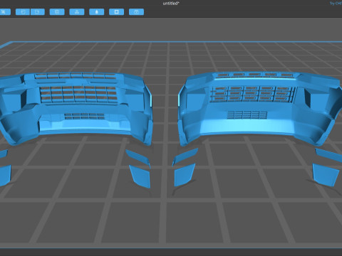 Chevy Silverado HD WT Front End 2020 and 2025 Modello di stampa 3D