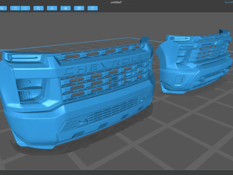 Chevy Silverado HD WT Front End 2020 and 2025 3D Print Model