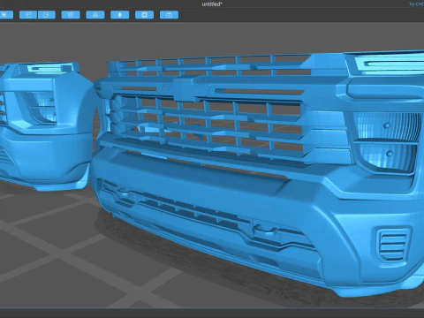 Chevy Silverado HD WT Front End 2020 and 2025 3D Print Model