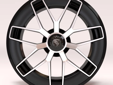 Velg van 911 Turbo-koolstofvezelbladen 3D printmodel