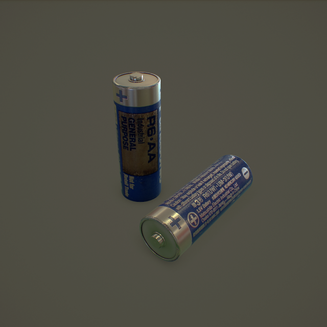 aa batery 3D 모델 .c4d .max .obj .3ds .fbx .stl .blend
