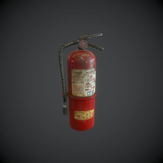 fire extinguisher pbr 3D Модель .c4d .max .obj .3ds .fbx .stl .blend 