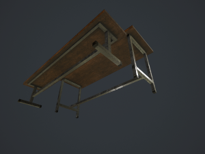 old bench and table pbr 3D Модель