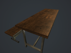 old bench and table pbr 3D Модель