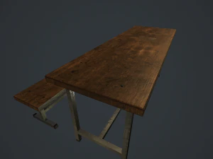 old bench and table pbr 3D Model