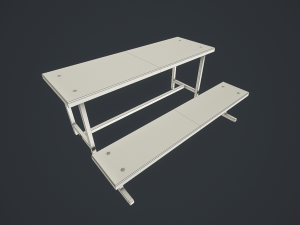 old bench and table pbr 3D Модель