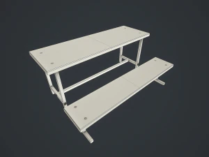 old bench and table pbr 3D Model