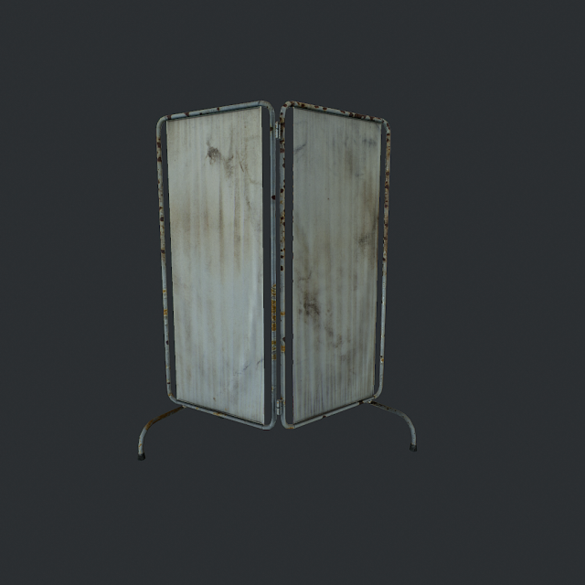 old medical paravan 3D Модель .c4d .max .obj .3ds .fbx .stl .blend 