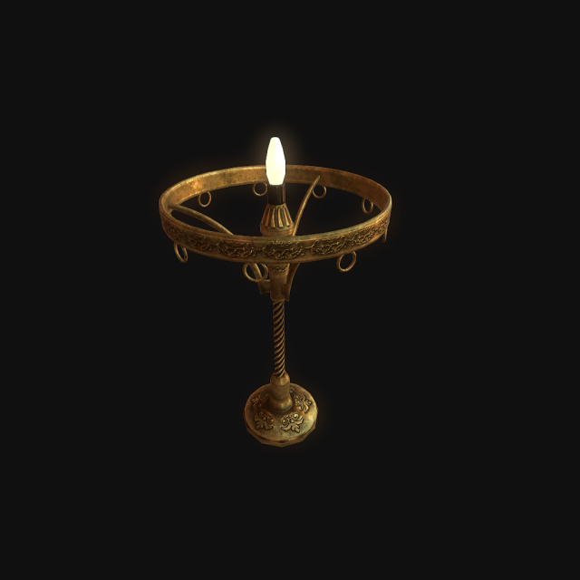 old lamp pbr 3D Model .c4d .max .obj .3ds .fbx .stl .blend 