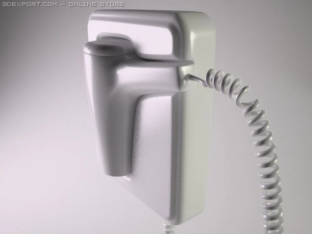 hotel hair dryer 3D Model .c4d .max .obj .3ds .fbx .stl .blend